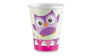 Papierové kelímky Happy Owl objem 0,25 l, 8 ks
